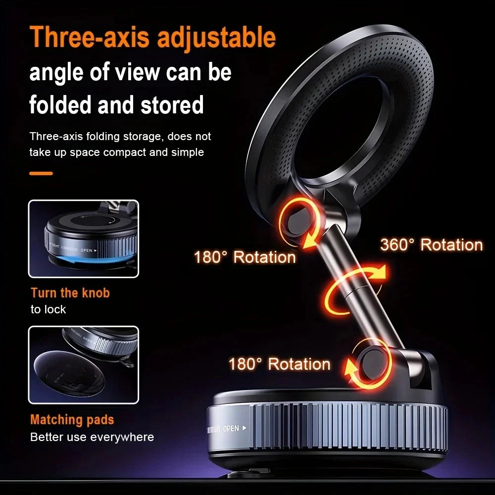 Magnetic Car Phone Holder with LED - 360° Rotatable